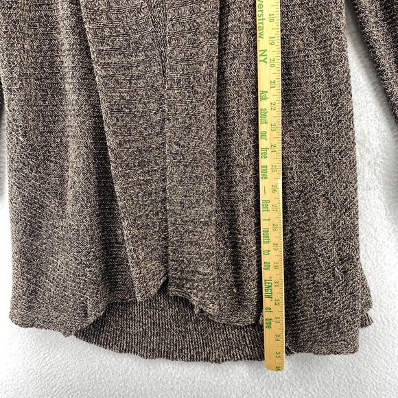 EILEEN FISHER Cardigan L Linen Marled Duster Open Front Long Sleeve Brown - Picture 9 of 14